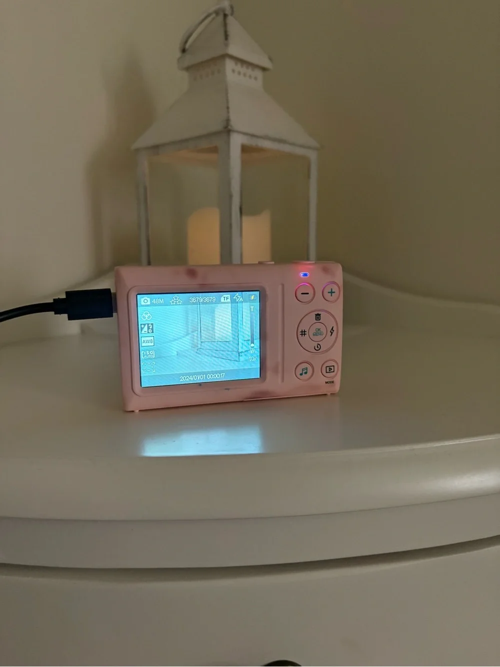 4K Pink Digital Camera with 64MP (comes with charger)